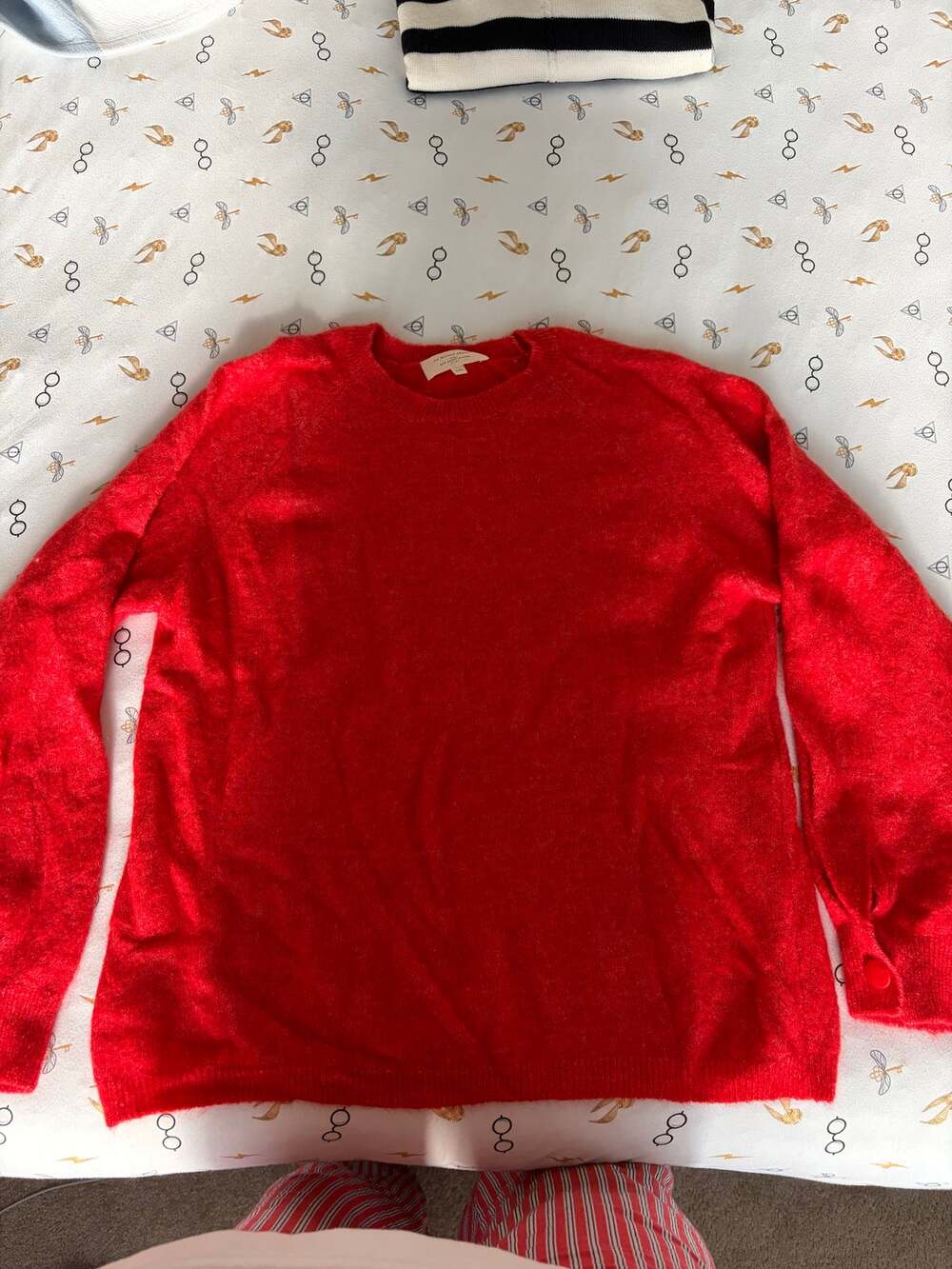 Sézane Louisa crew-neck jumper in bright red, size XXL
